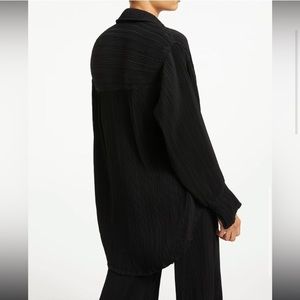 NWT (Set) Good American Black Plisse Pants and Shirt